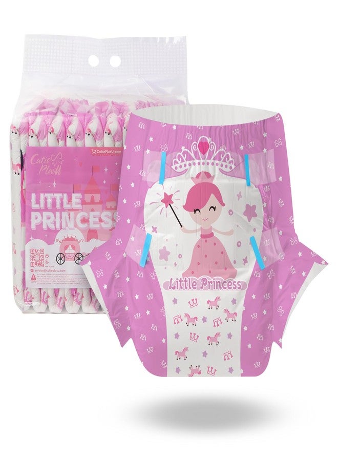 CutiePlusU Adult Diapers 10 Pieces, Disposable Incontinence Briefs with Tabs for Women and Men, Maximum Overnight Absorbency- Little Princess (Medium 28"-38") - Image 1